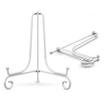 silver color plate display easel stand holder