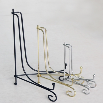 silver color plate display easel stand holder