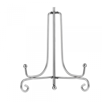 silver metal plate display easel holders