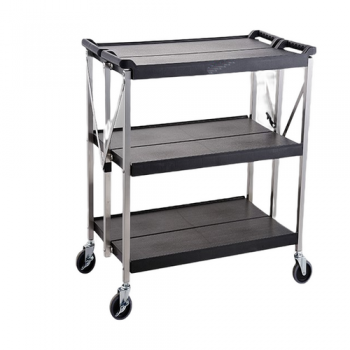 foldable 3 tiers trolley carts for restaurant and hotel