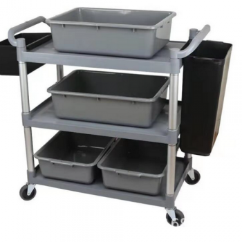 Collect Boxes Tableware Dish Mobile Dolly Cleaning Service Trolley for Restaurant